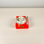 Silver Plated Bowl with Spoons For Gifting and Home Decor