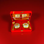 Silver Plated serving Bowl with Lid and Spoons and Tray For Gifting and Home Decor