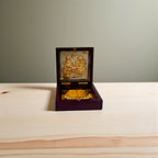 Gold-Silver Plated Shree Laxmi Ganesh Ji Charan Paduka Prayer Box