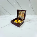 Gold-Silver Plated Shree Laxmi Ganesh Ji Charan Paduka Prayer Box