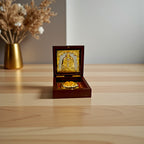 Gold-Silver Plated Tulja Bhawani Mata Ji Charan Paduka Prayer Box