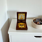 Gold-Silver Plated Shree Laxmi Ji Charan Paduka Prayer Box