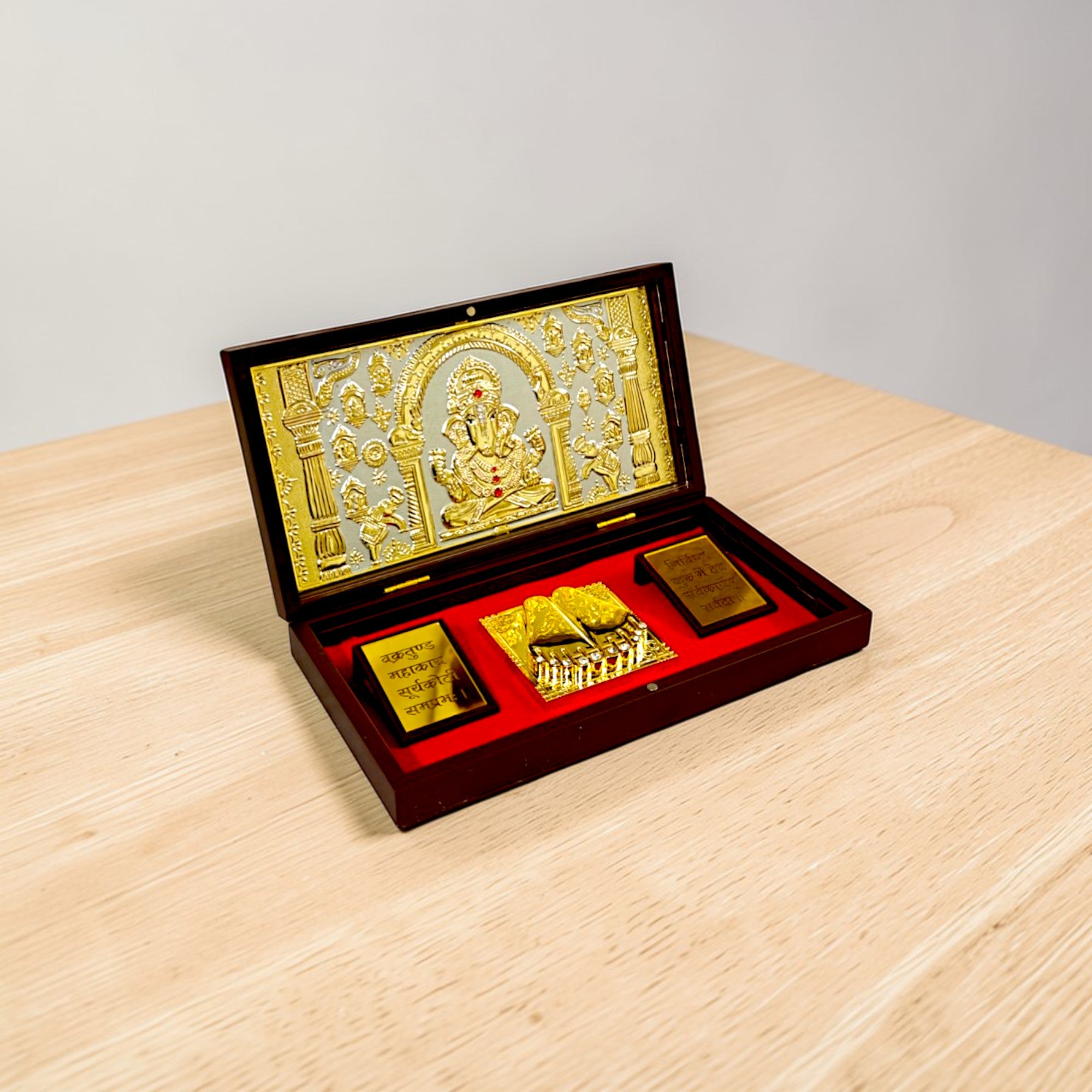 Gold Plated Lord Ganesha Pooja Gift Set with Premium Box