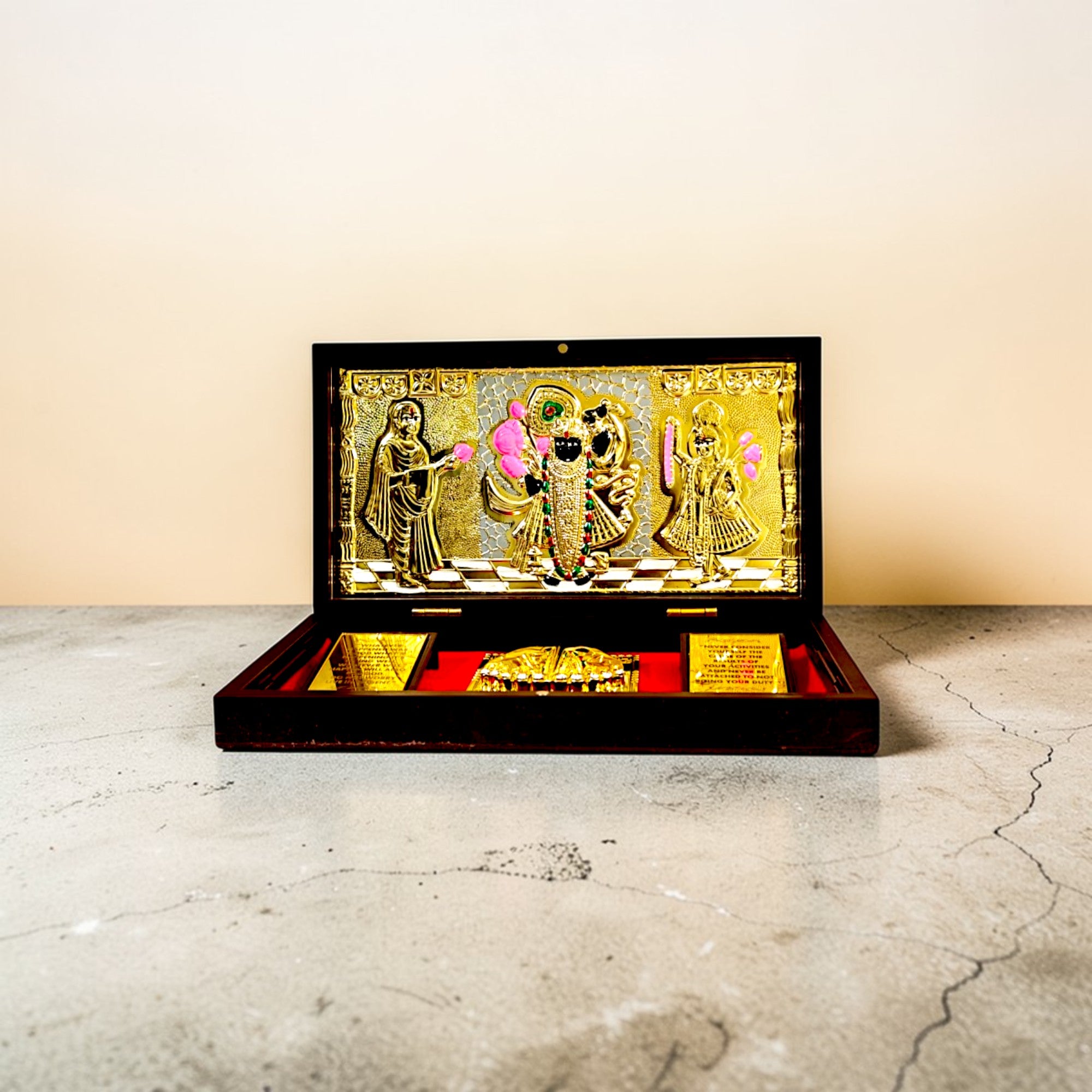 Gold and Silver Plated Shri Krishna ji Pooja Gift Set with Premium Box