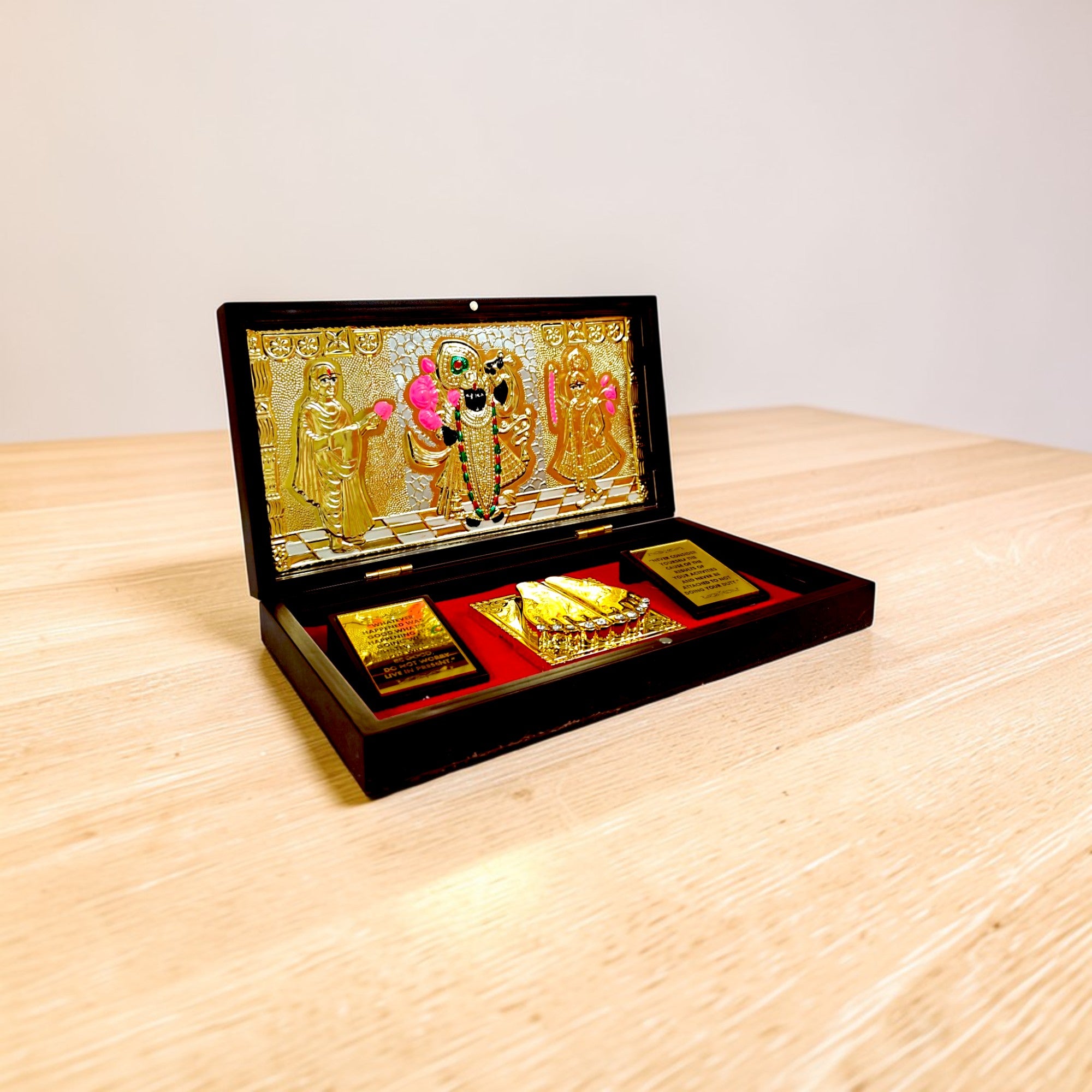 Gold and Silver Plated Shri Krishna ji Pooja Gift Set with Premium Box