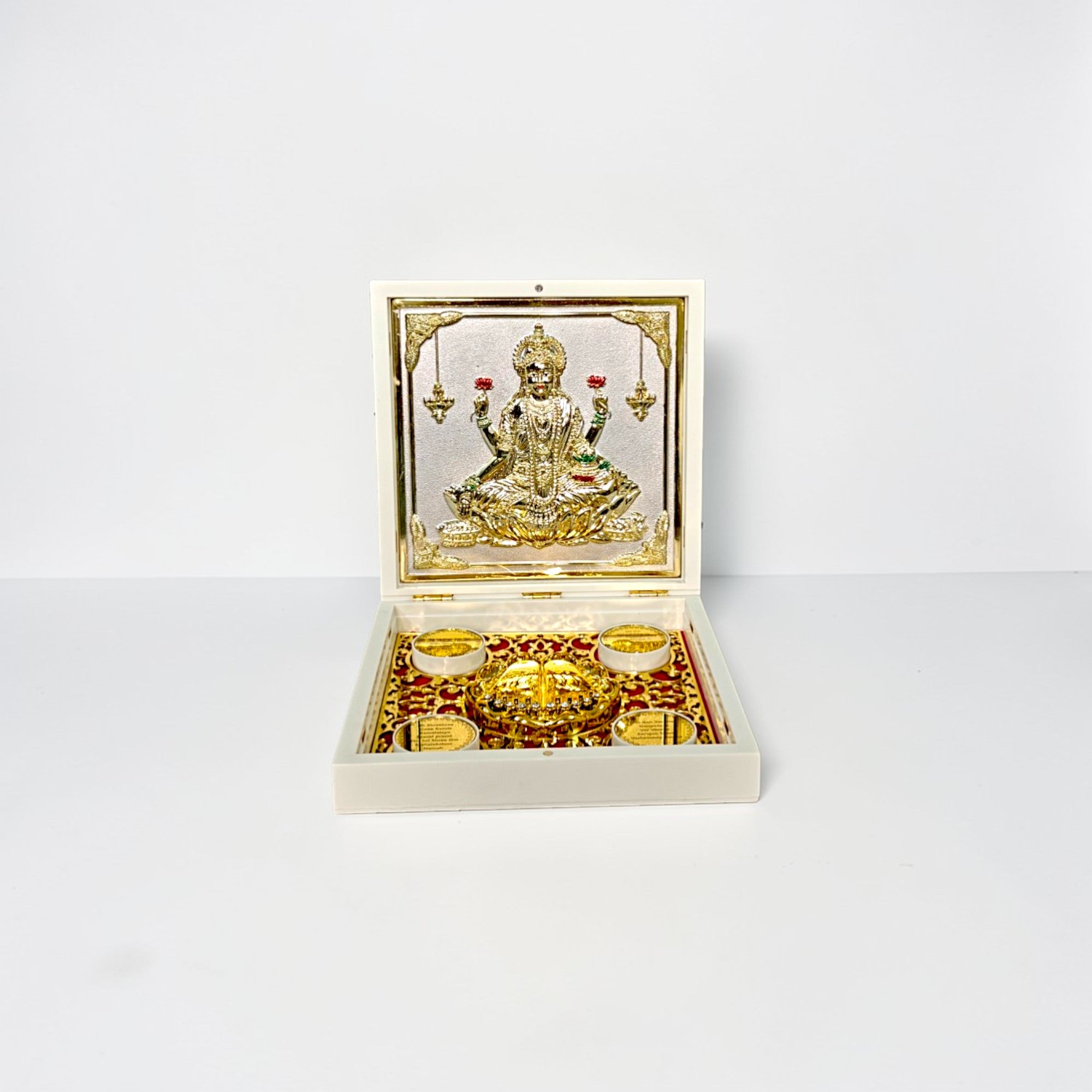 Gold Plated Shri Laxmi ji Pooja Gift Set with Premium Box