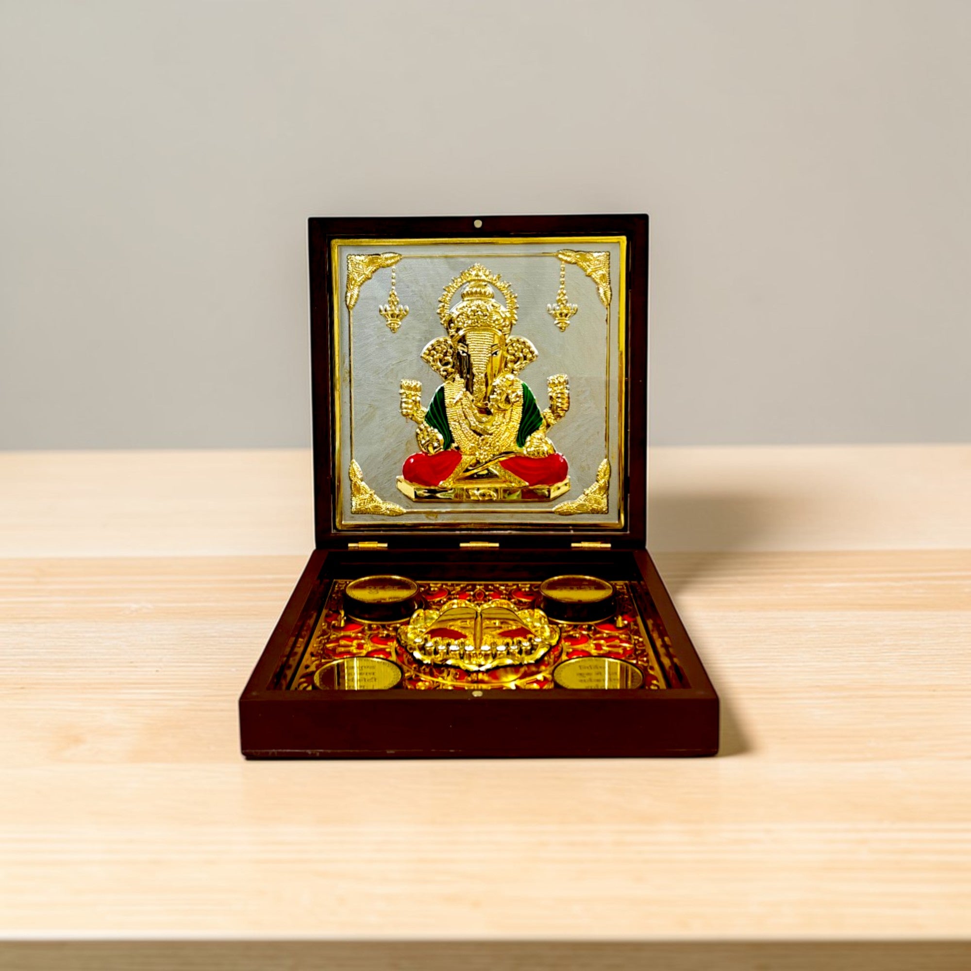 Gold Plated Lord Ganesha Pooja Gift Set with Premium Box