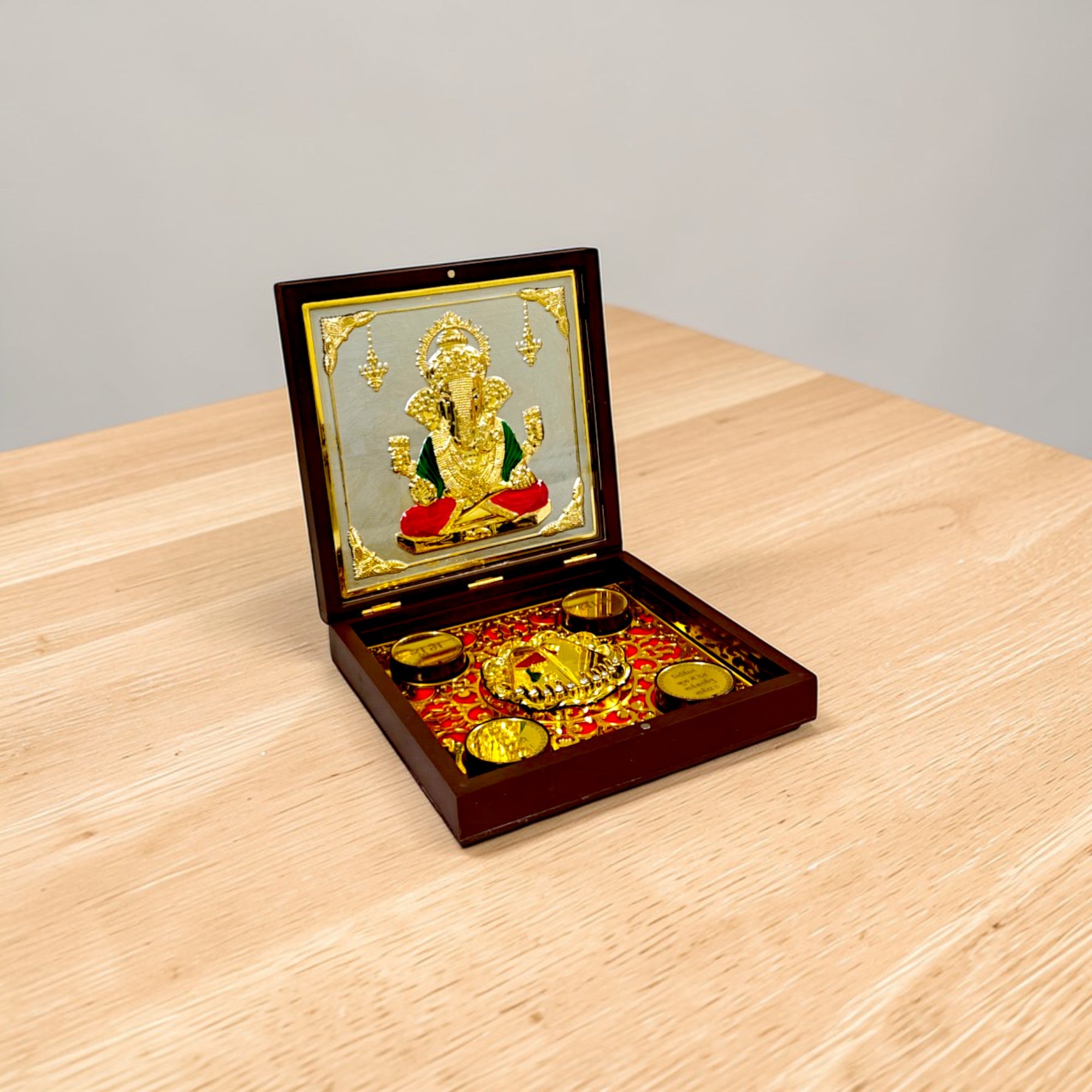 Gold Plated Lord Ganesha Pooja Gift Set with Premium Box