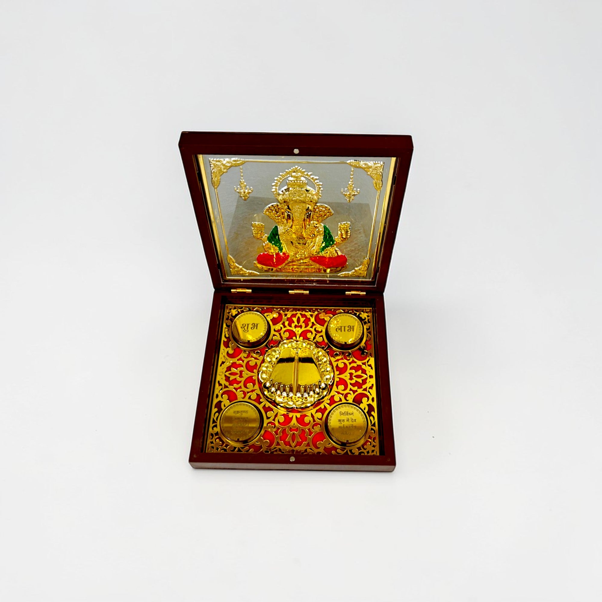 Gold Plated Lord Ganesha Pooja Gift Set with Premium Box