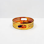 Pichwai Print Iron Serving Tray with Handles