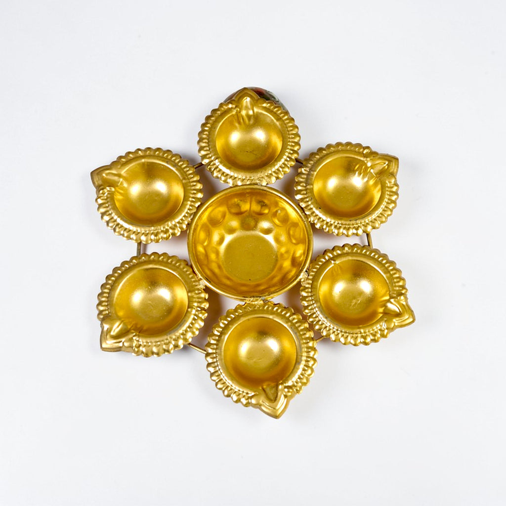 Brass 7 Diya Urli Set for Pooja & Home Décor