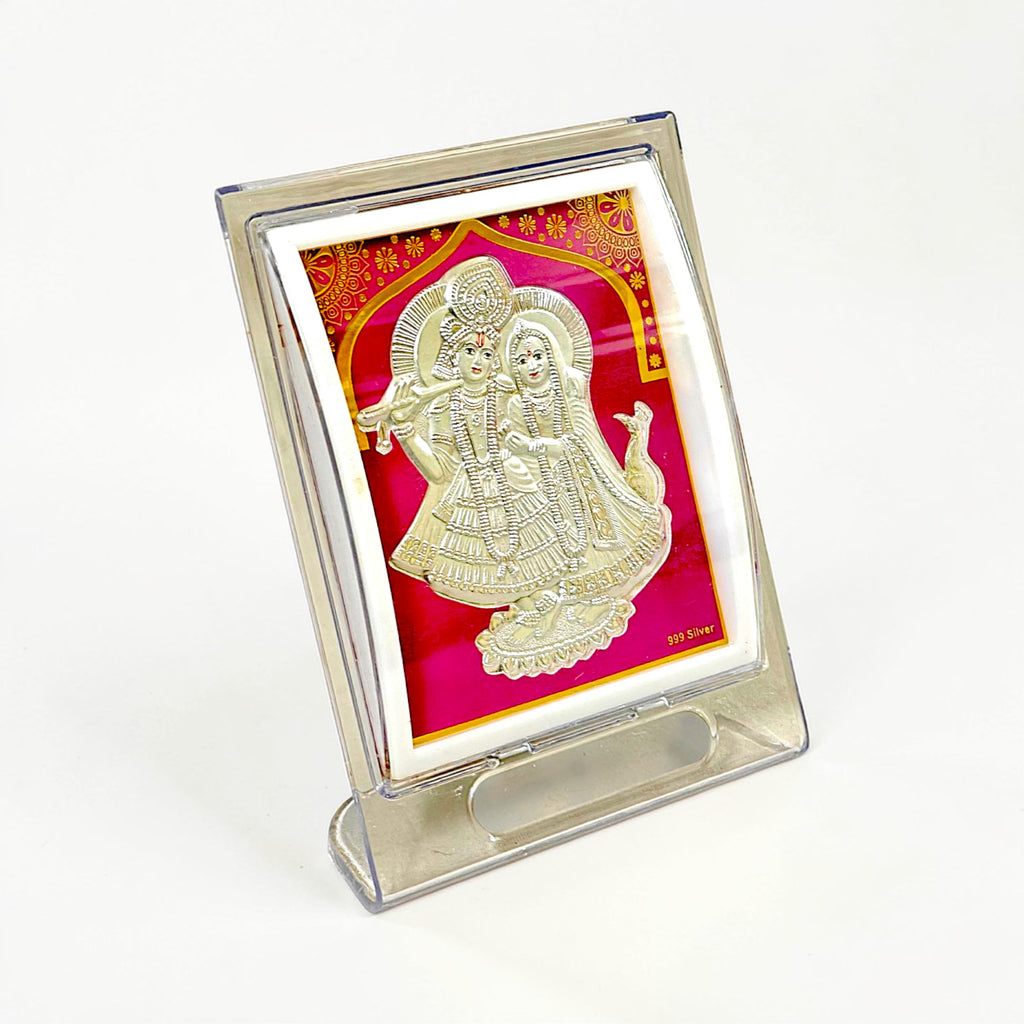 Radha Krishna 999 Silver Plated Photo Frame