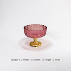 Decorative Fruit & Dessert Serving Red Glass Bowl with Gold Base