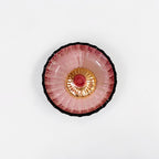 Decorative Fruit & Dessert Serving Red Glass Bowl with Gold Base