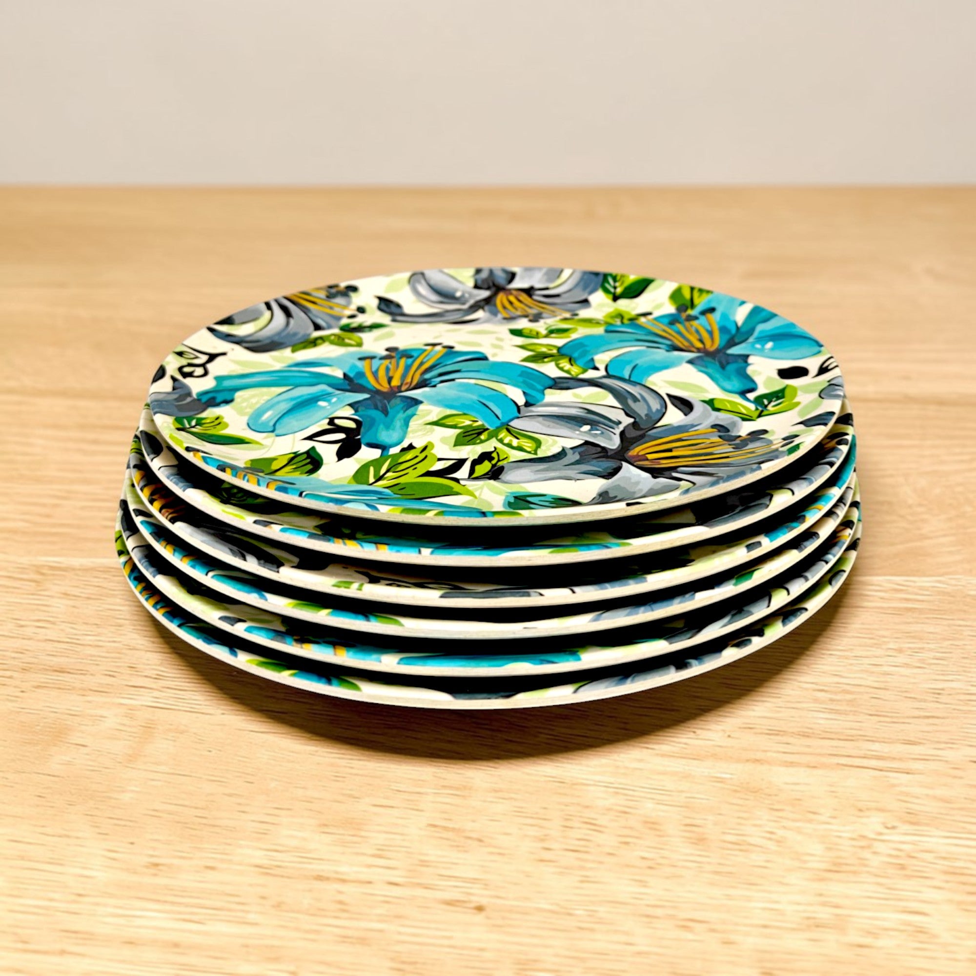 Eco-Friendly Bamboo Fiber Dinner Plates Set of 6
