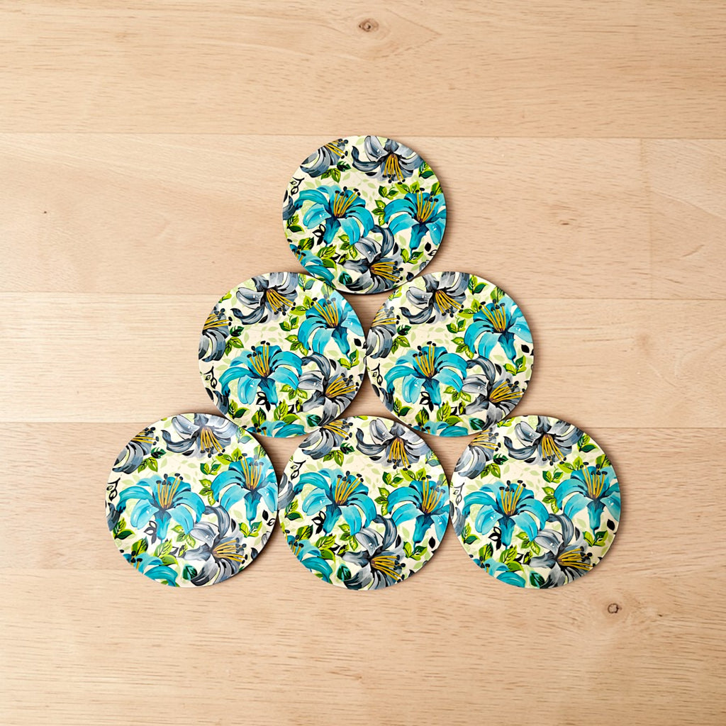 Eco-Friendly Bamboo Fiber Dinner Plates Set of 6