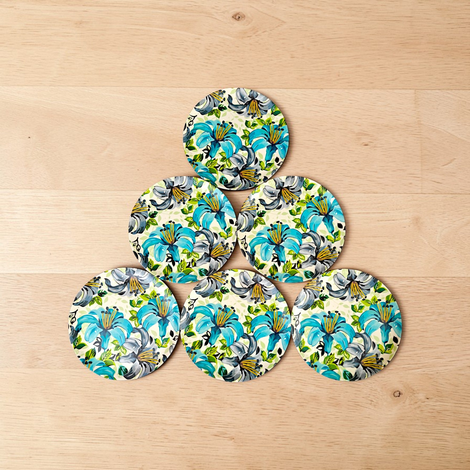 Eco-Friendly Bamboo Fiber Dinner Plates Set of 6