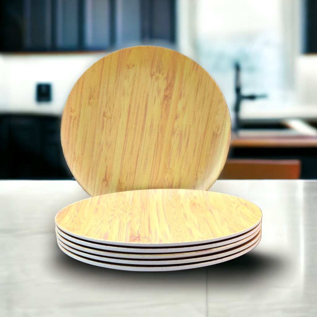 Eco-Friendly Bamboo Fiber Dinner Plates Set of 6