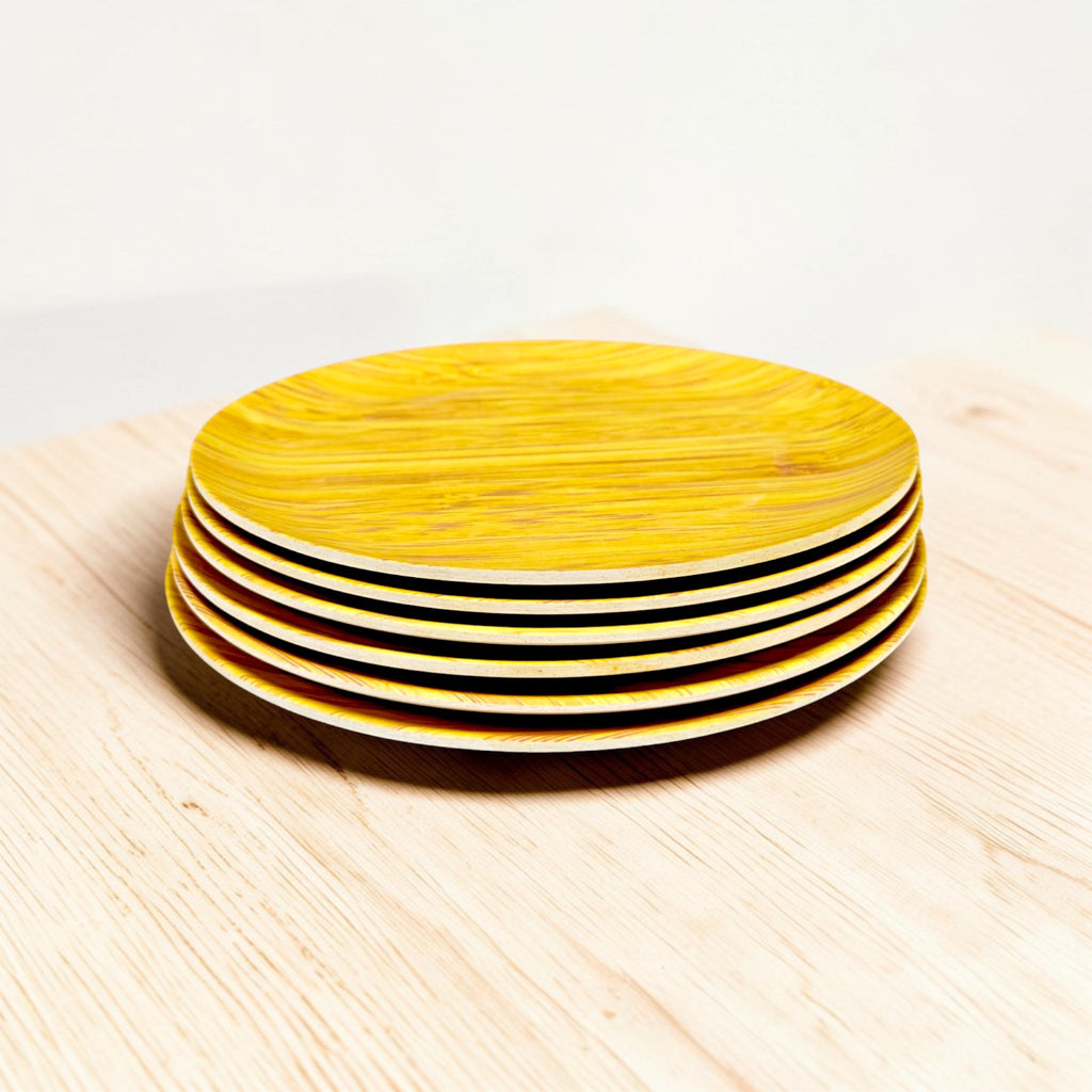 Eco-Friendly Bamboo Fiber Dinner Plates Set of 6