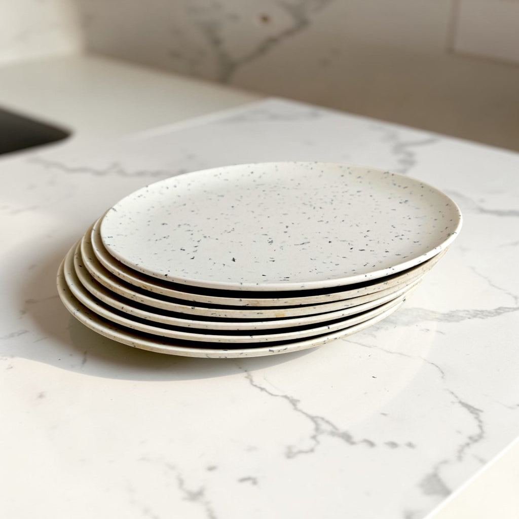 Eco-Friendly Bamboo Fiber Dinner Plates Set of 6