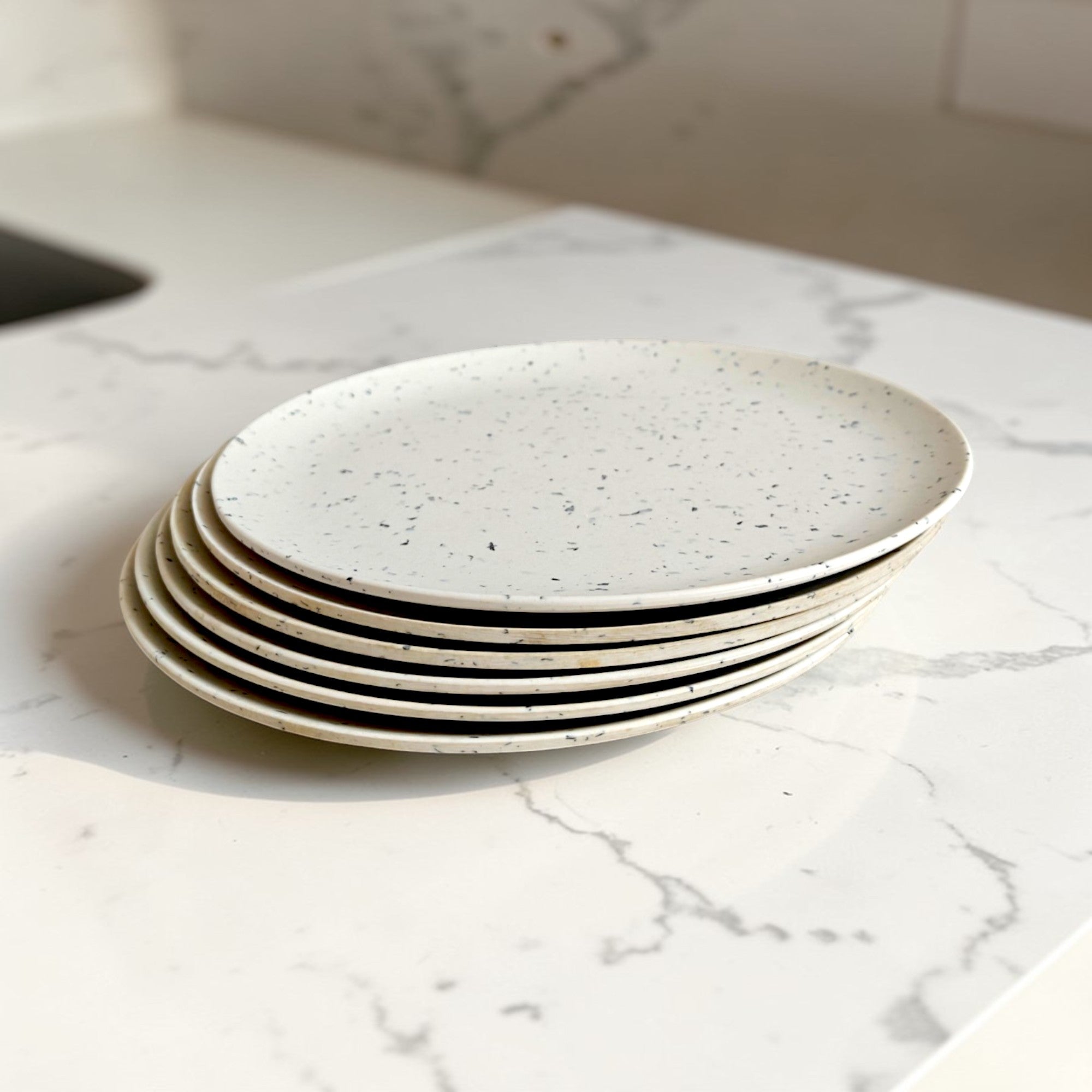 Eco-Friendly Bamboo Fiber Dinner Plates Set of 6