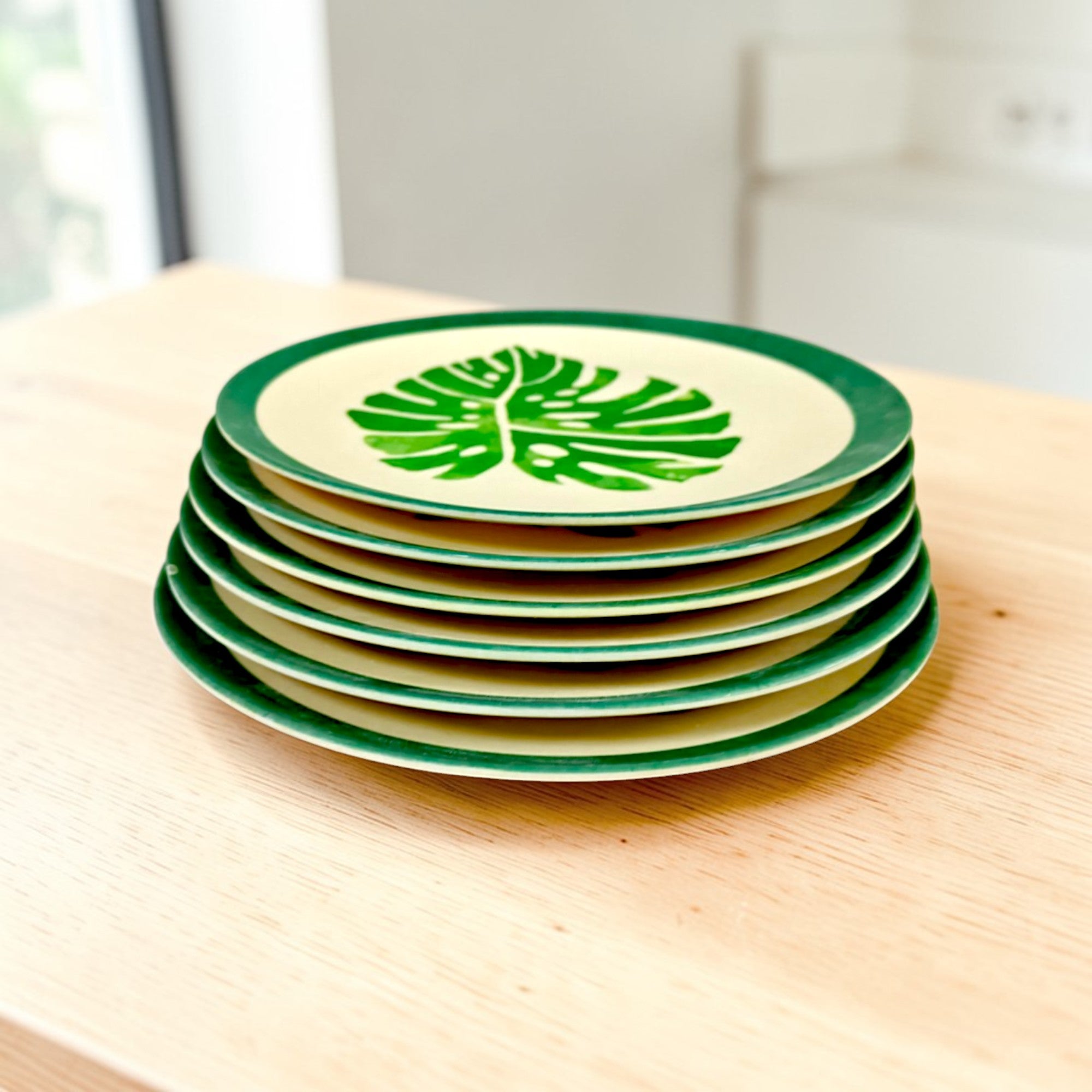 Eco-Friendly Bamboo Fiber Dinner Plates Set of 6