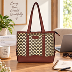Printed Women’s Office Tote Bag – Bidri Block Printing